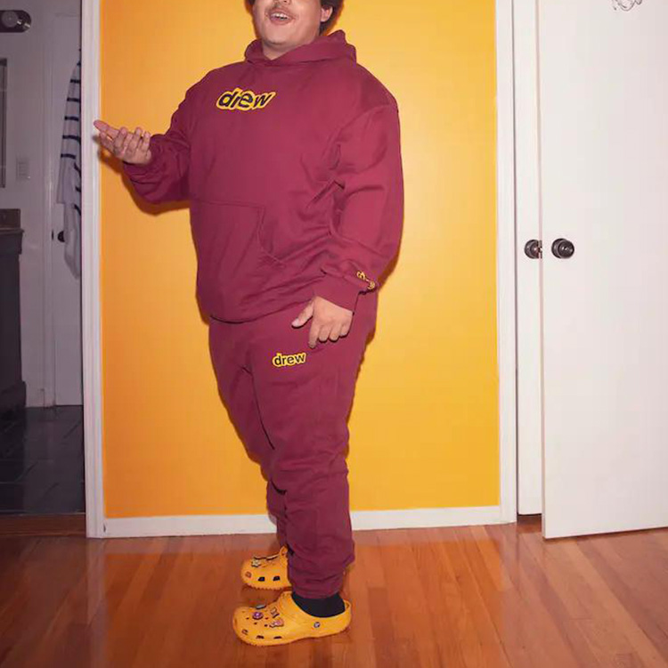 Details for Sudadera Drew House Logo Secreto - Burdeos Unisex Pullover Acolchado DR-SS20-75