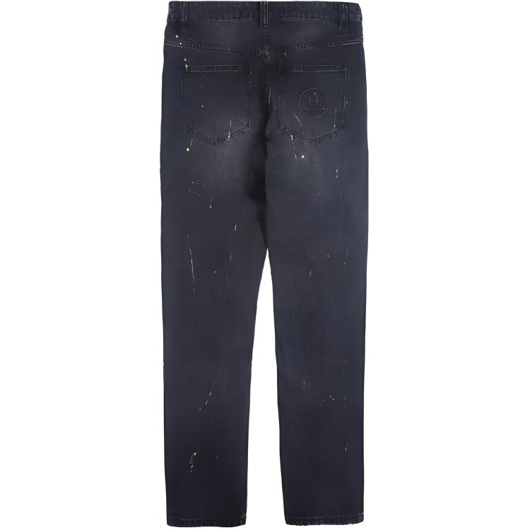 Lookbook 드류 하우스 스마일리 로고 빈티지 블랙 잉크 염색 유니섹스 청바지 DR-SS20-014