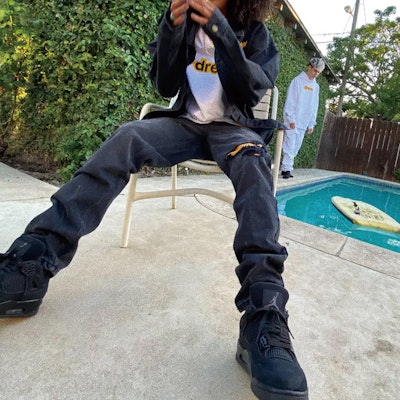 드류 하우스 스마일리 로고 빈티지 블랙 잉크 염색 유니섹스 청바지 DR-SS20-014 Shop 드류 하우스 스마일리 로고 빈티지 블랙 잉크 염색 유니섹스 청바지 DR-SS20-014