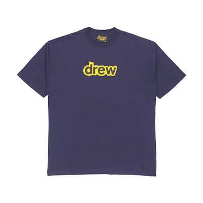 Drew House Secret Ss Tee Navy Letter Logo Unisex Crewneck T-Shirt. DR-SS21-147