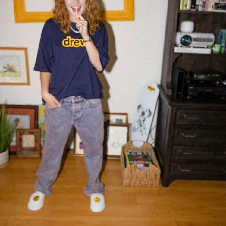 Sizing ドリューハウス シークレットSS Tシャツ ネイビー ロゴ ユニセックス クルーネック. DR-SS21-147