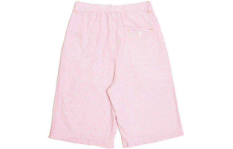 Lookbook Drew House 粉色条纹男女款教堂短裤 Seersucker Church Shorts. DR-SS21-125