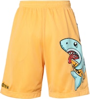 Drew House Shark Print Logo Loose-Fit Mid-Waist Basketball Shorts Unisex. DR-SS21-136 Drew House Shark Print Logo Loose-Fit Mid-Waist Basketball Shorts Unisex. DR-SS21-136