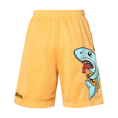 Drew House Shark Print Logo Loose-Fit Mid-Waist Basketball Shorts Unisex. DR-SS21-136