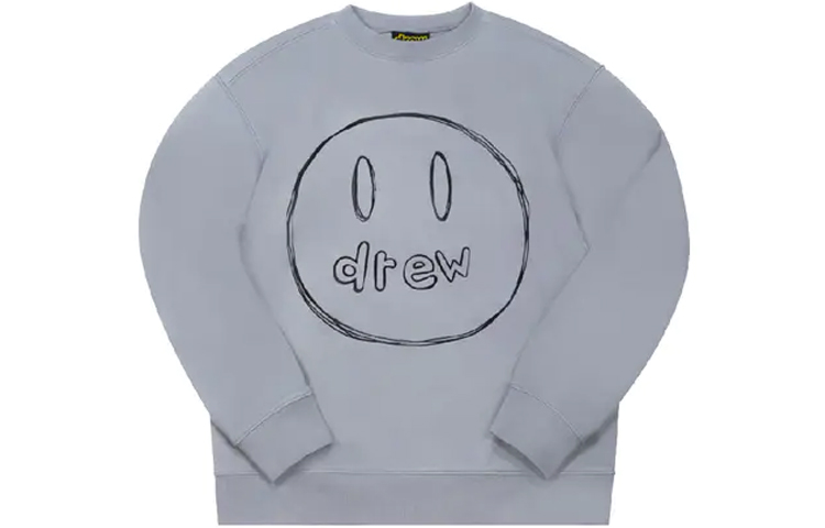 Drew House Sketch Face Logo Fleece Sweatshirt Unisex Grey DR-SS20-57