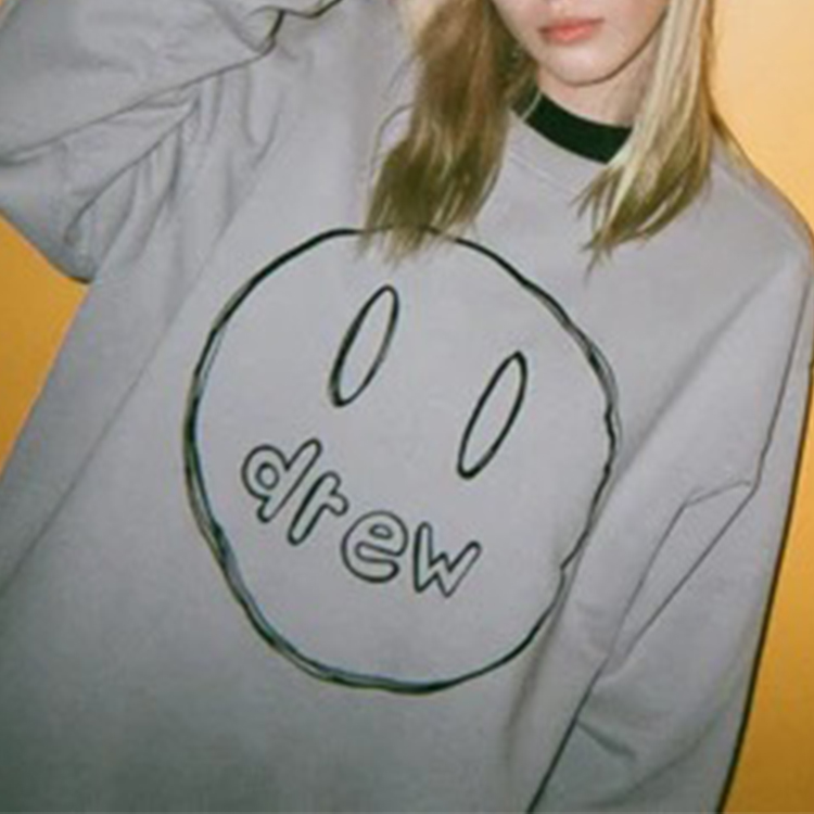 Purchase Drew House 素描脸标志灰色男女同款羊毛衫 DR-SS20-57