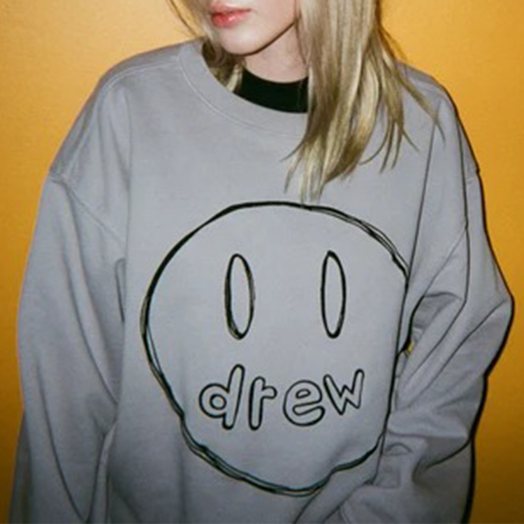 Sizing Drew House 素描脸标志灰色男女同款羊毛衫 DR-SS20-57
