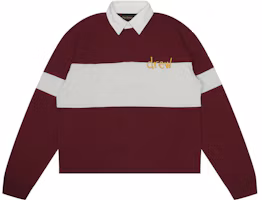 Lookbook Drew House Sketch Mascot Rugby Shirt Striped Smiley Polo Unisex - Deep Red. DW-FW22-129