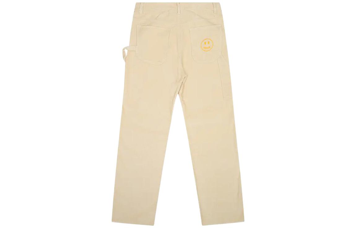 Lookbook 德鲁之家微笑灯芯绒工装裤男女休闲卡其色长裤。 DR-SS22-101