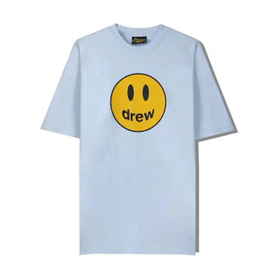 Drew House Smile Face Mascot Unisex T-Shirt Light Blue DR-SS21-70