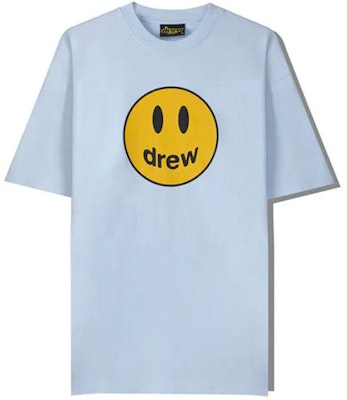 Drew House Smile Face Mascot Baju-T Uniseks Biru Muda DR-SS21-70 Order Drew House Smile Face Mascot Baju-T Uniseks Biru Muda DR-SS21-70
