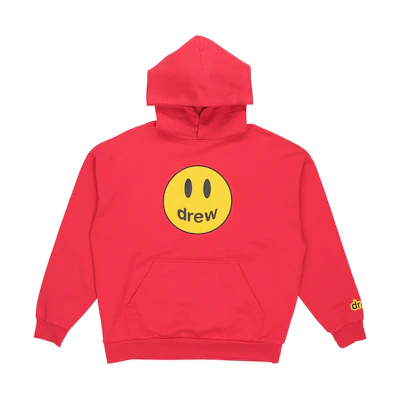 Drew House Smile SS21 Red Logo Hoodie Unisex Smiley Print Pullover DR-SS21-3