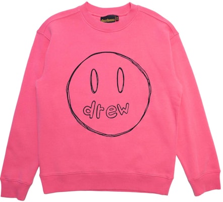 Drew House 笑臉 SS22 塗鴉吉祥物熱粉色長袖男女款衛衣 DR-SS22-156 Order Drew House 笑臉 SS22 塗鴉吉祥物熱粉色長袖男女款衛衣 DR-SS22-156