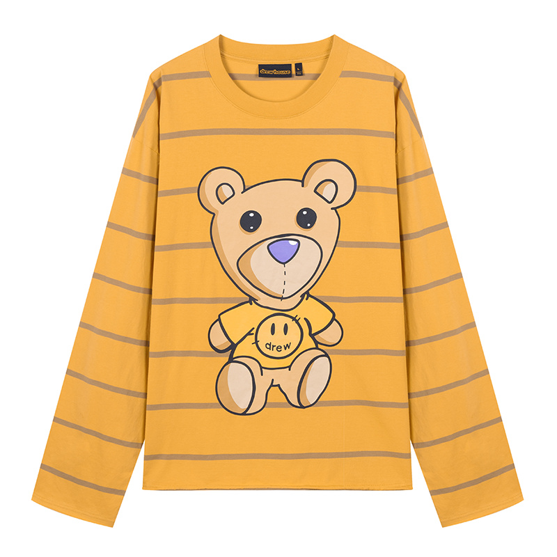 Drew House Smiley Bear Striped Long Sleeve Crewneck Tee Unisex DR0145