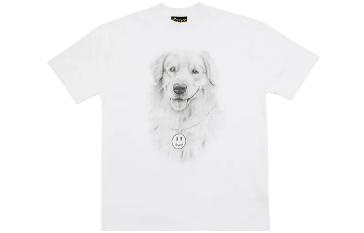 Drew House Smiley Buddy Dog Unisex Tee White - Perfect Gift for Couples DR-SS21-31