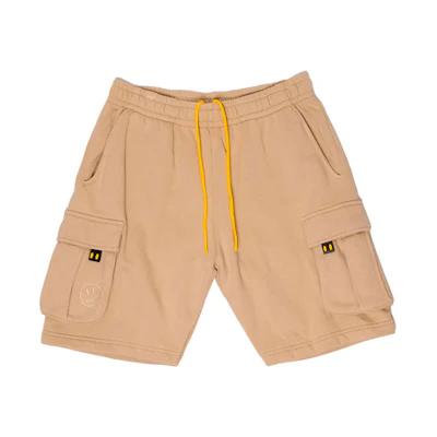 Drew House Smiley Cargo Sweatshorts Khaki Unisex Multi-Pocket Casual Shorts. DH-VF5212-KH