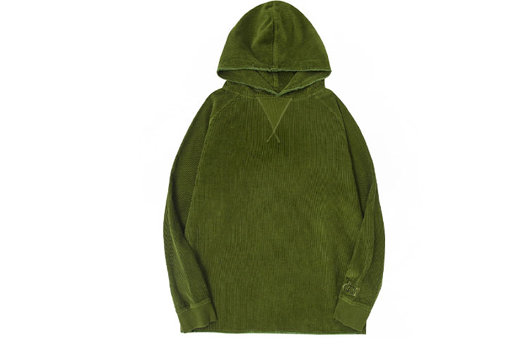 Drew House Smiley Corduroy Hoodie Olive Green Unisex Fleece DR-FW20-204 圖 2