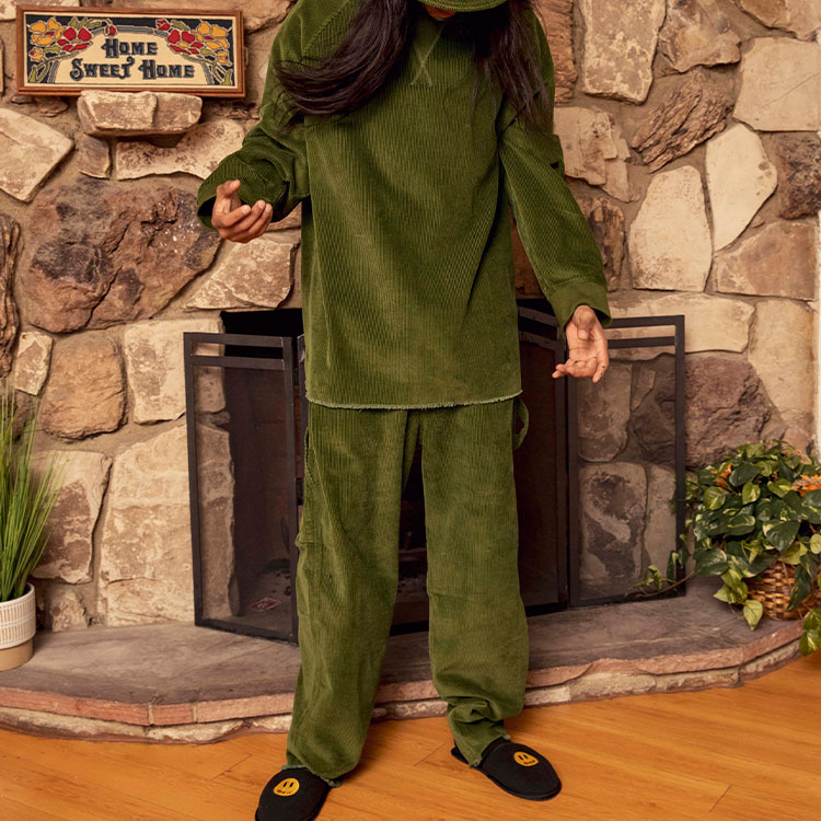 Drew House Smiley Corduroy Hoodie Olive Green Unisex Fleece DR-FW20-204 圖 5