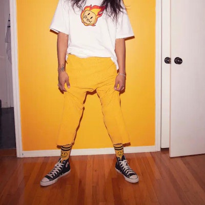 Seluar Drew House Smiley Corduroy Kuning Unisex Retro Panjang Kasual. DR-SS20-79 Cheap Seluar Drew House Smiley Corduroy Kuning Unisex Retro Panjang Kasual. DR-SS20-79