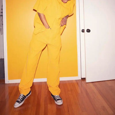 Seluar Drew House Smiley Corduroy Kuning Unisex Retro Panjang Kasual. DR-SS20-79 1