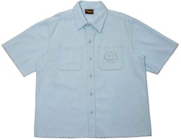 Drew House Smiley Corduroy Shirt Baby Blue Unisex - Smiley Logo Pocket Design. DR-SS21-121 Drew House Smiley Corduroy Shirt Baby Blue Unisex - Smiley Logo Pocket Design. DR-SS21-121