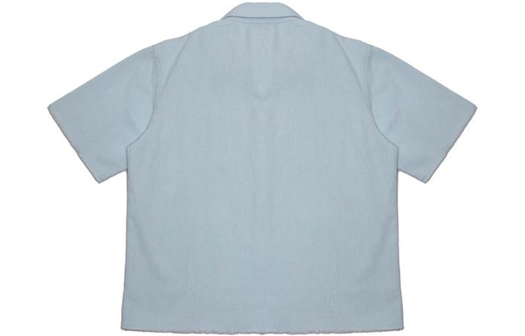 Lookbook Drew House Smiley Kemeja Corduroy Baby Blue Unisex - Rekaan Poket Logo Smiley. DR-SS21-121