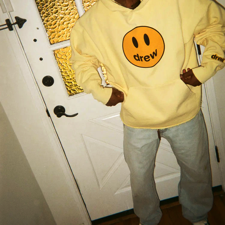 Drew House Smiley Deconstructed Mascot Hoodie Light Yellow Unisex Winter Fleece. DR-SS21-114 圖 12