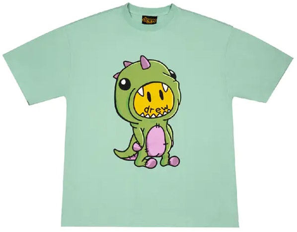 drew-house-smiley-face-cartoon-dinosaur-t-shirt-unisex-mint-green-dr-ss-20-037