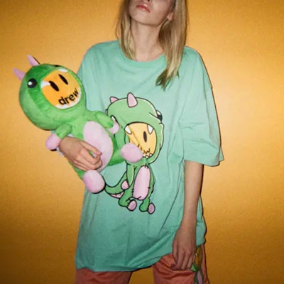 드류 하우스 스마일리 페이스 공룡 티셔츠 민트그린 유니섹스 DR-SS20-037 Shop 드류 하우스 스마일리 페이스 공룡 티셔츠 민트그린 유니섹스 DR-SS20-037