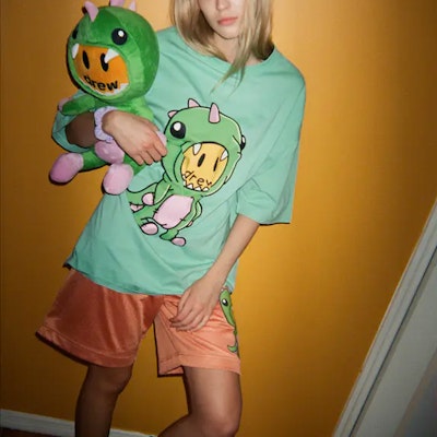 드류 하우스 스마일리 페이스 공룡 티셔츠 민트그린 유니섹스 DR-SS20-037 Purchase 드류 하우스 스마일리 페이스 공룡 티셔츠 민트그린 유니섹스 DR-SS20-037