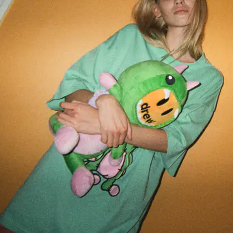 Details for 드류 하우스 스마일리 페이스 공룡 티셔츠 민트그린 유니섹스 DR-SS20-037