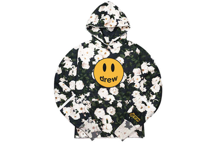Order Drew House Smiley Face Fleece Hoodie Black Unisex Fall/Winter Collection DR-SS20-001
