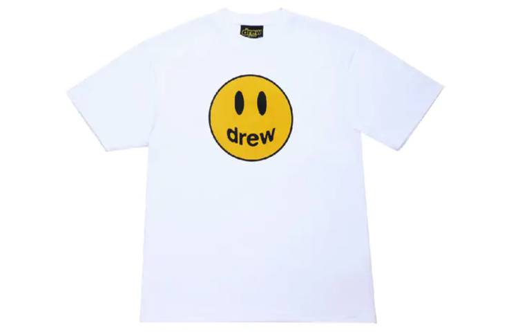 Drew House Smiley Face Unisex T-Shirt Casual Solid Color Tee DR-SS20-021