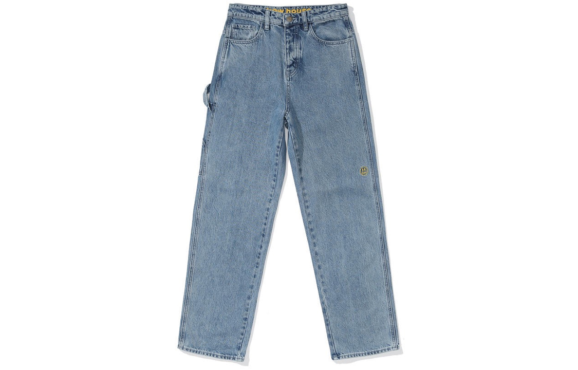 Drew House Smiley FW21 Carpenter Jeans Stone Wash Blue Unisex Embroidered Denim. DR-FW21-071