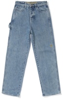 Drew House Smiley FW21 Carpenter Jeans Stone Wash Blue Unisex Embroidered Denim. DR-FW21-071 Drew House Smiley FW21 Carpenter Jeans Stone Wash Blue Unisex Embroidered Denim. DR-FW21-071