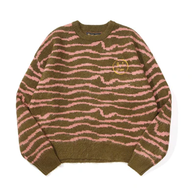Drew House Smiley FW21 Sketch Mascot Squiggle Olive Sweater Unisex DR-FW21-090
