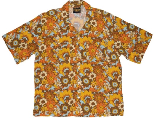 Drew House Smiley Baju Kolar Cuban Rayon Floral Vintage Unisex Multicolor FW21 DR-FW21-016 Order Drew House Smiley Baju Kolar Cuban Rayon Floral Vintage Unisex Multicolor FW21 DR-FW21-016