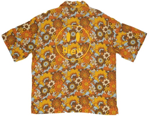 Drew House Smiley Baju Kolar Cuban Rayon Floral Vintage Unisex Multicolor FW21 DR-FW21-016 Lookbook Drew House Smiley Baju Kolar Cuban Rayon Floral Vintage Unisex Multicolor FW21 DR-FW21-016