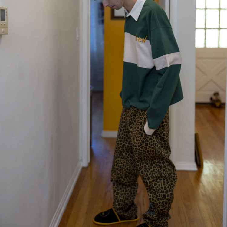 Cheap Drew House Smiley Hand-drawn Mascot Striped Rugby Polo Unisex Forest Green Gift DR-FW21-066