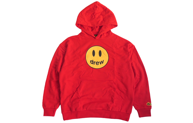 Order Drew House Smiley Hoodie Red Unisex Pullover Fleece DR0116