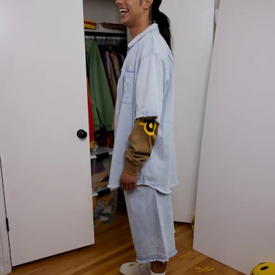 드루하우스 스마일리 라이트웨이트 데님 셔츠 라이트 인디고 유니섹스. DR-SS21-88 Sizing 드루하우스 스마일리 라이트웨이트 데님 셔츠 라이트 인디고 유니섹스. DR-SS21-88