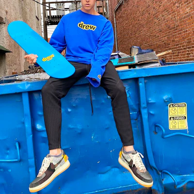 Drew House Smiley Logo Long Sleeve T-Shirt Sweatshirt Unisex Blue DR-SS20-92 Shop Drew House Smiley Logo Long Sleeve T-Shirt Sweatshirt Unisex Blue DR-SS20-92