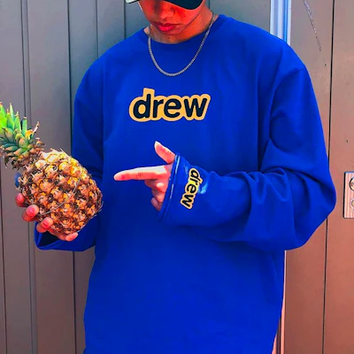 Drew House Smiley Logo Long Sleeve T-Shirt Sweatshirt Unisex Blue DR-SS20-92 Purchase Drew House Smiley Logo Long Sleeve T-Shirt Sweatshirt Unisex Blue DR-SS20-92