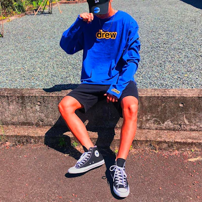 Drew House Smiley Logo Long Sleeve T-Shirt Sweatshirt Unisex Blue DR-SS20-92 Sizing Drew House Smiley Logo Long Sleeve T-Shirt Sweatshirt Unisex Blue DR-SS20-92