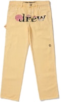 Drew House Smiley Logo SS21 Carpenter Jeans - Unisex Yellow Floral Embroidery Denim DR-SS21-116 Drew House Smiley Logo SS21 Carpenter Jeans - Unisex Yellow Floral Embroidery Denim DR-SS21-116