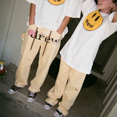 드류 하우스 스마일 로고 SS21 옐로우 플로럴 자수 카펜터 진 데님 DR-SS21-116 5