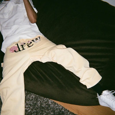 드류 하우스 스마일 로고 SS21 옐로우 플로럴 자수 카펜터 진 데님 DR-SS21-116 1