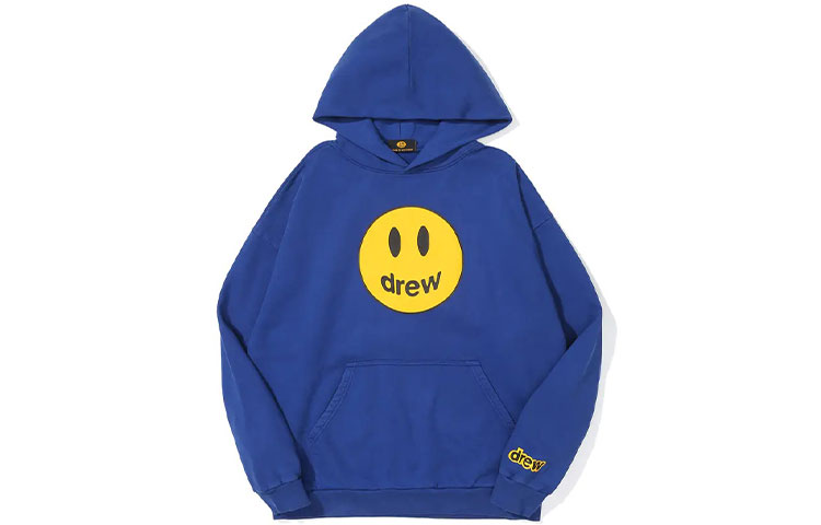 Drew House Smiley Mascot Hoodie Ink-Blue Unisex Smiley Logo Pullover DR-FW21-039
