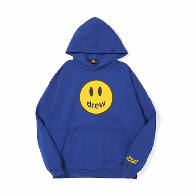 Drew House Smiley Mascot Hoodie Ink-Blue Unisex Smiley Logo Pullover DR-FW21-039