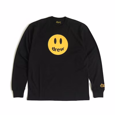 Drew House Smiley Mascot Logo Black Long Sleeve Unisex T-Shirt DR0119